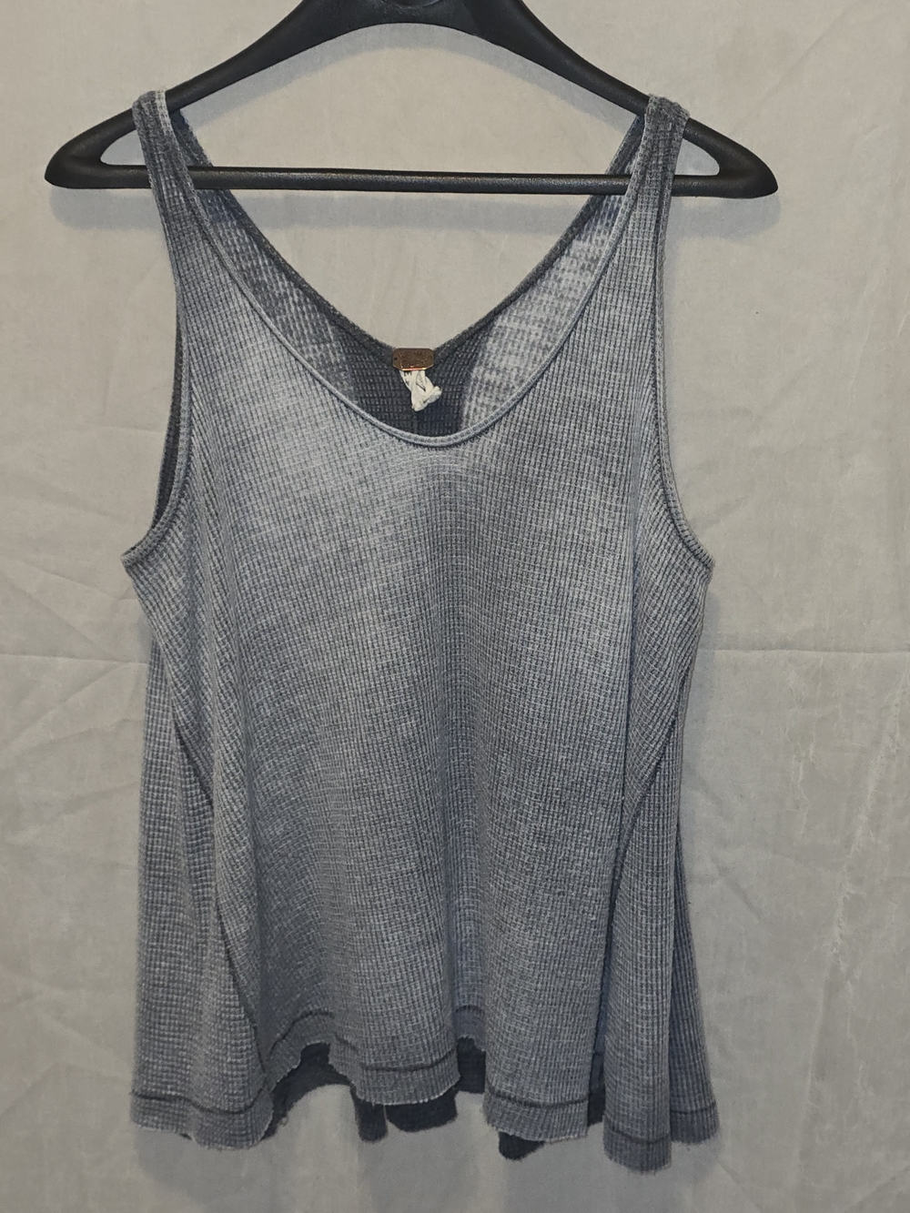We The Free Ribbed Scoop Neck Tank Top in Heather Gray